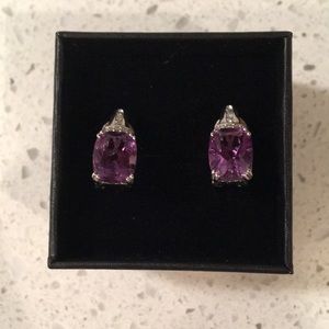 Helzberg Diamonds Amethyst & Diamond Earrings
